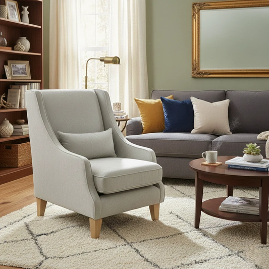 'Otley' Silver Fabric Accent Chair