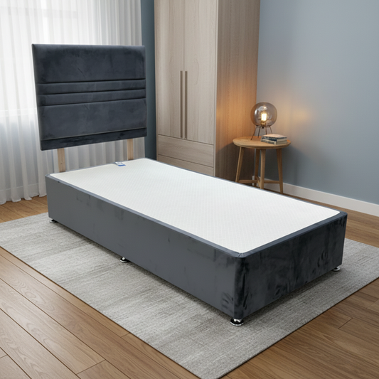 ‘Yankee’ Plush Steel Velvet Single Bed