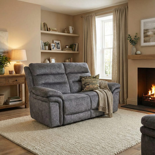 ‘Berlin’ Dark Grey Velvet 2 Seater Static Sofa