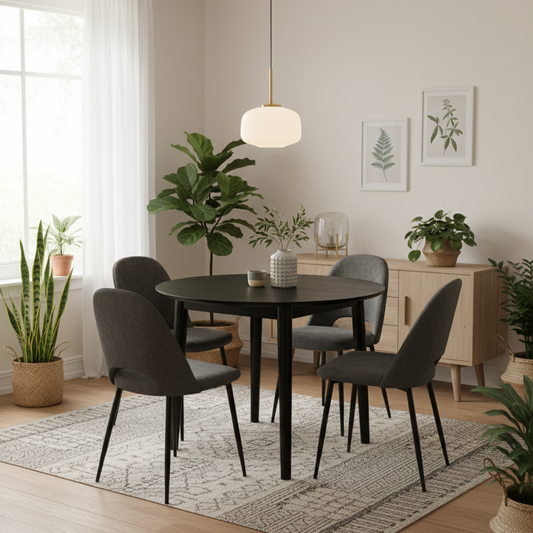 ‘Doolin’ Black wooden Circular Dining Table