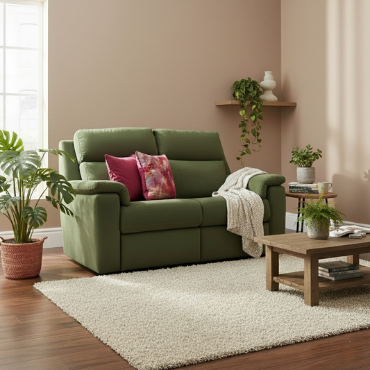 G Plan ‘Thornbury’ Plush Vine Green 2 Seater Velvet Sofa