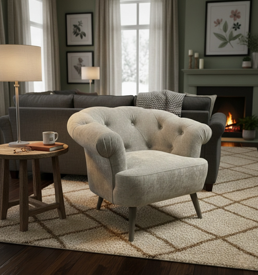 ‘Libertie’ Silver Catalina Chenille Accent Chair