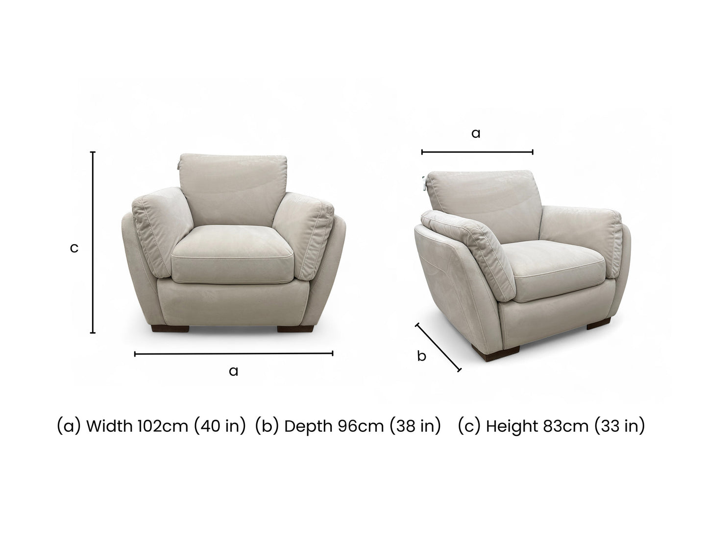 'Cortezia' Beige Velvet Armchairs - Set of 2