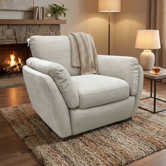 ‘Cortezia' Beige Velvet Armchair