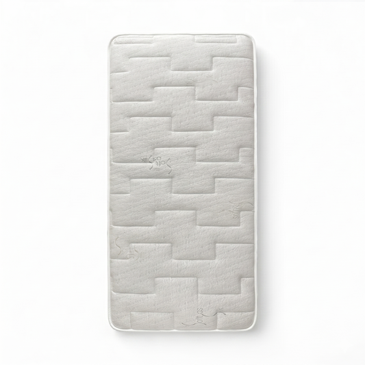 Plaza 1000 Pocket Sprung Mattress, single, side view showing quilted border and handle