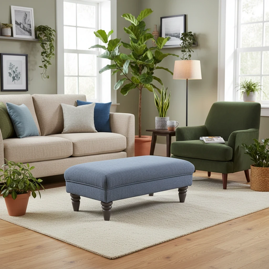 'Livie' Charcoal Livie Fabric Bench Footstool