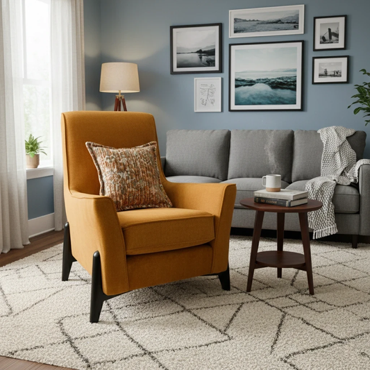 'Collins' Almond Orange Towel Velvet Accent Chair