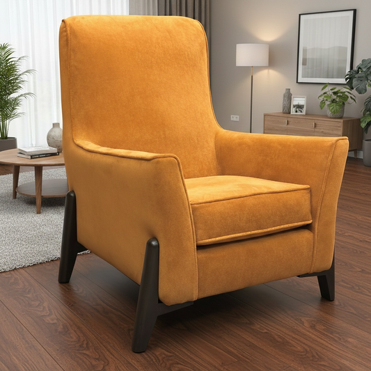 ‘Collins’ Almond Orange Towel Velvet Accent Chair