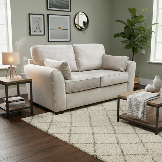 ‘Julius’ Mink Kingston Fabric 2 Seater Sofa Bed