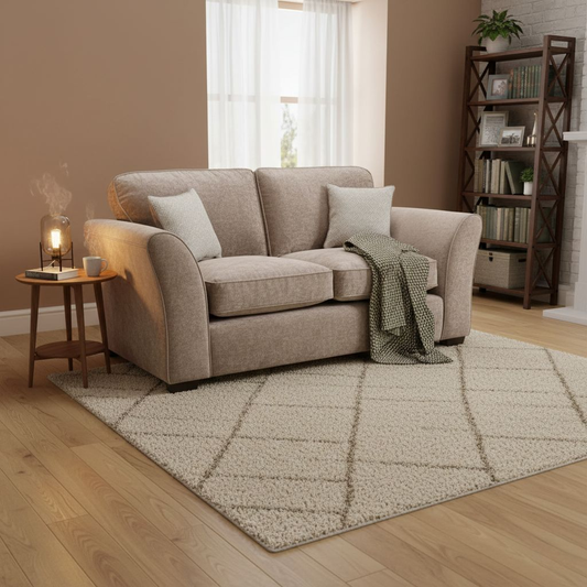 Living Room of the 'Rosie' Kingston Nutmeg 2 Seater Sofa in a room setting.