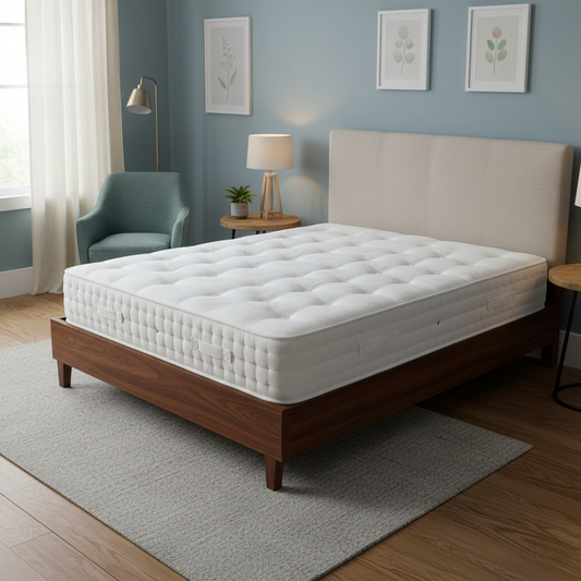 highlighting the 2000 pocket spring system for targeted support and motion isolation.