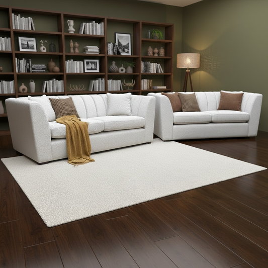 Living Room of the 3-seater sofa, emphasizing its deep seating and contemporary low-profile backrest.
