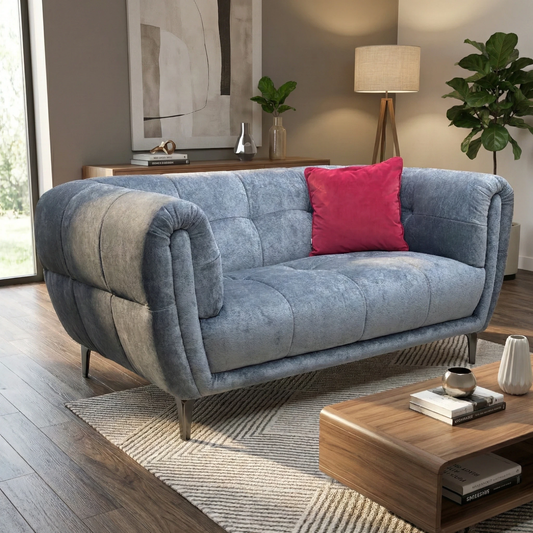 ‘Sienna’ Hudson Ocean Blue 25315 Fabric 2 Seater Sofa
