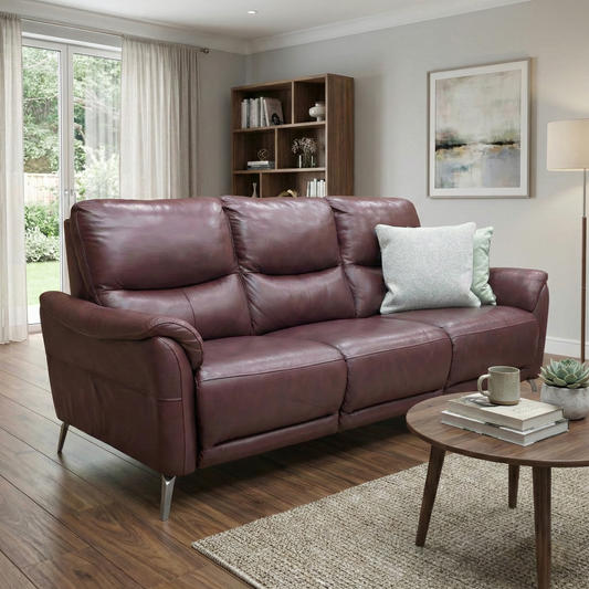 Living room of the sofa highlighting the comfortable seat cushions and backrest support for family use.