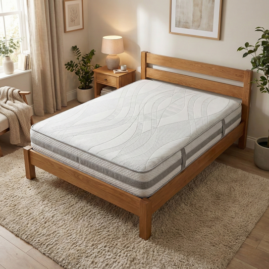 Lifestyle photo of the Silentnight King mattress, showcasing the Lift Renew technology designed for spinal alignment and pressure relief.