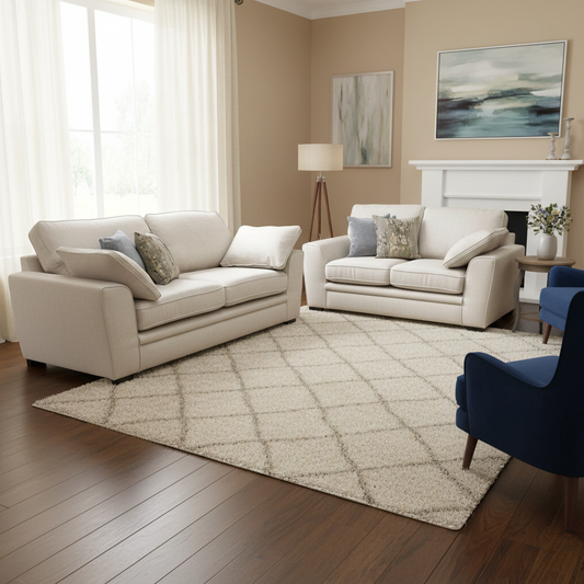 'Chalfont' Texas Linen Fabric 3 + 2 Seater Sofa Set