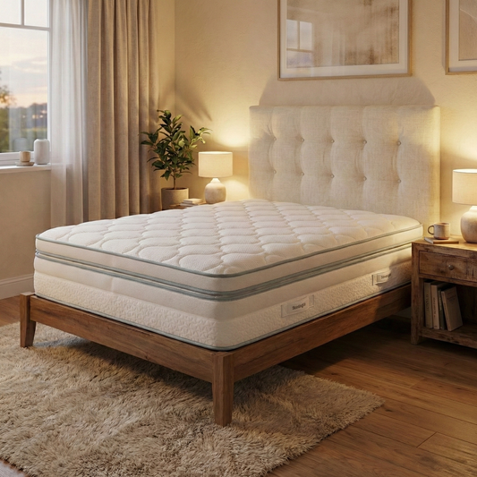 Bedroom short for the Silentnight UltraGel Mattress, highlighting the 3000 individual pocket springs and cooling gel-infused technology.