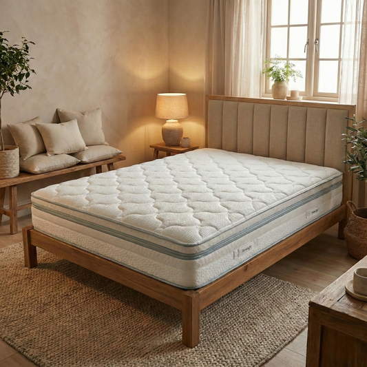 Bedroom short for the Silentnight UltraGel Mattress, highlighting the combination of Miracoil springs and pressure-relieving UltraGel.