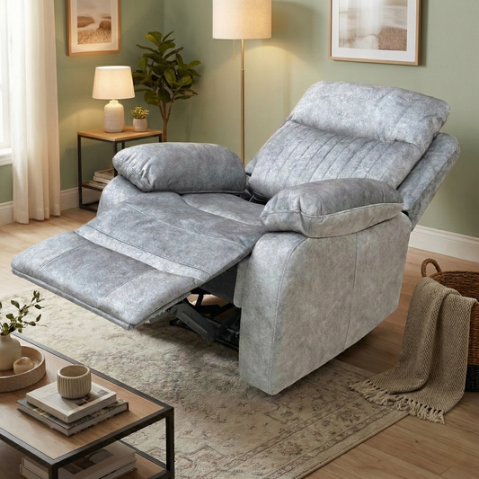 ‘Brystol’ Dapple Grey Velvet Power Recliner Chair