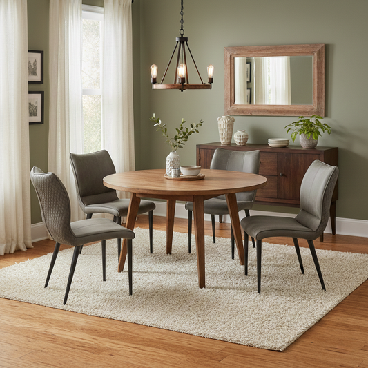 'Murcia' Antiqued Grey Fabric Dining Chair - Set of 4