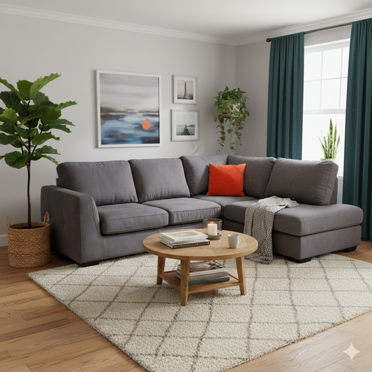 'Dinky' Dexter Shadow 43519 Fabric Right Hand Facing Corner Chaise End Sofa