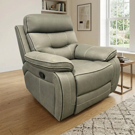 'Dante' Grey Fabric Manual Recliner Chair - product photo 2