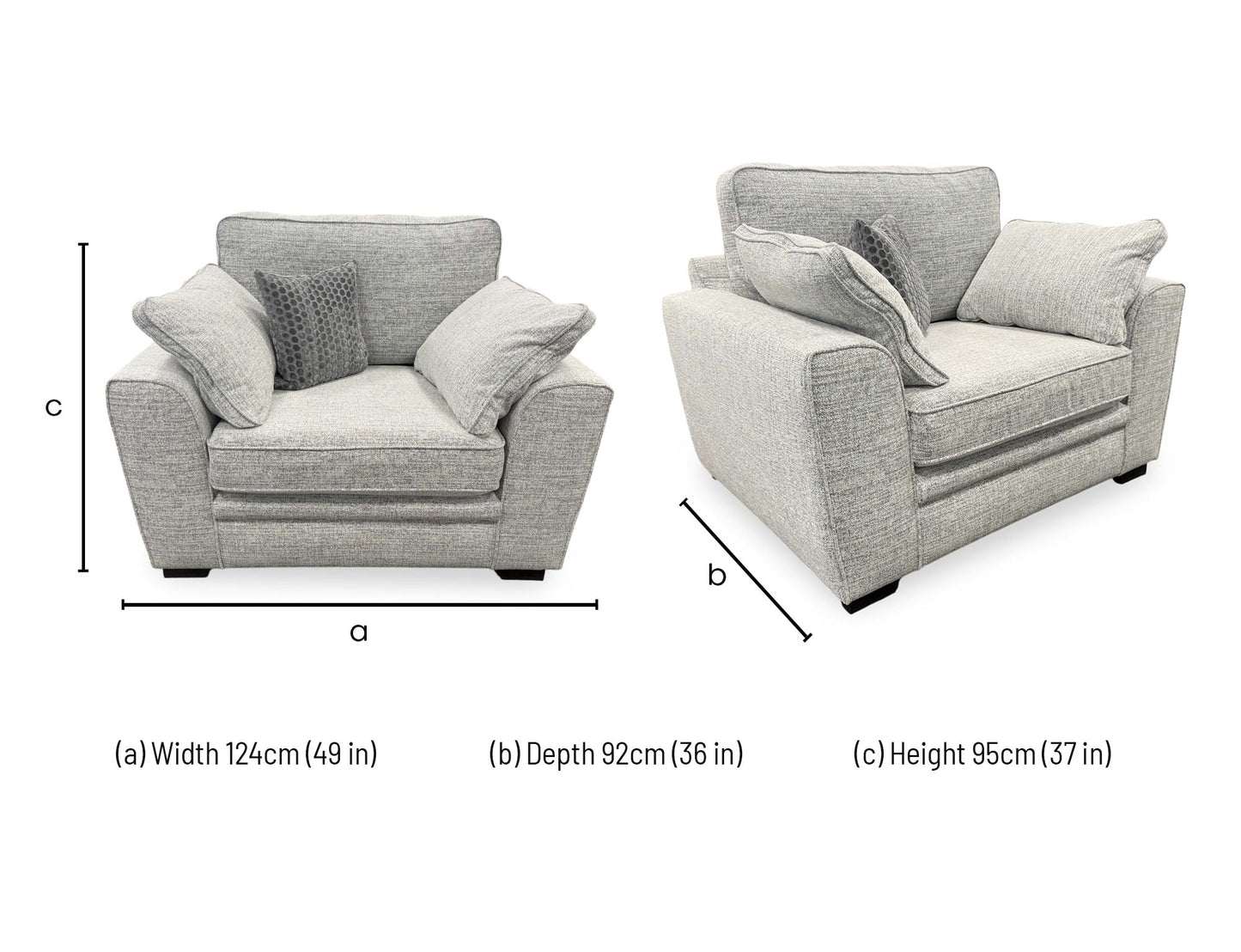 'Chalfont' Sort Grey Woven Fabric Chair - Set of 2