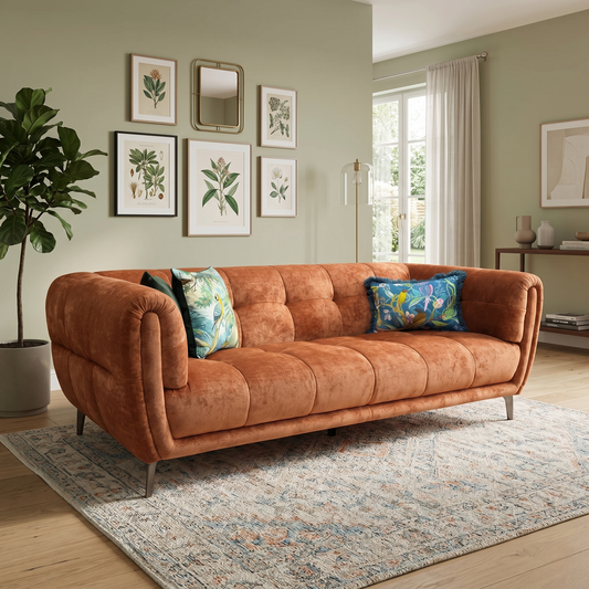 ‘Sienna’ Hudson Rust 25500 Fabric 3 Seater Sofa
