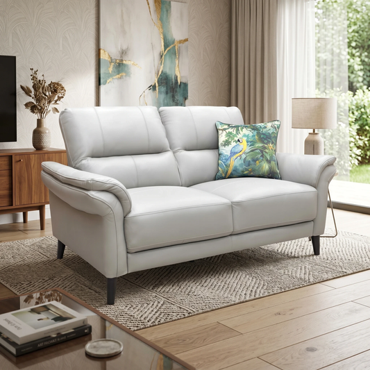 ‘Winner’ Oslo Cat-40:27 Light Grey Leather 2 Seater Sofa