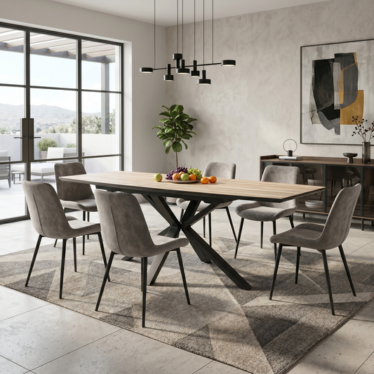 ‘Pedro’ Oak Effect 160cm Extending Dining Table