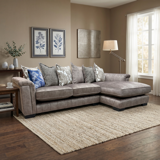 Living room of the pillow back cushions, designed for maximum comfort and a relaxed, elegant look.