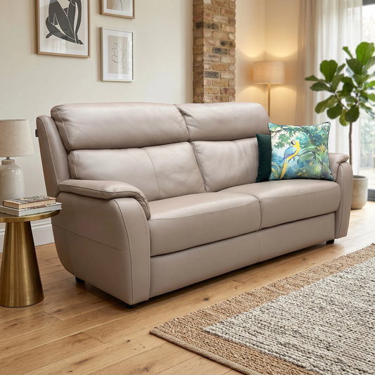 Nicoletti ‘Vito’ Botero Taupe 2152 Leather 3 Seater Sofa