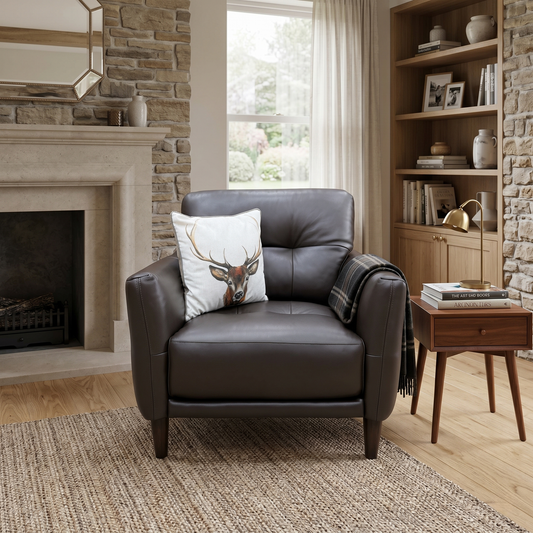 World of Leather 'Uno' Nc-037c Dark Chocolate Brown Leather Chair