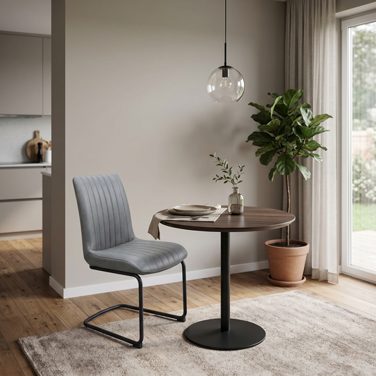 Bodahl ‘Terra’ Grey Faux Leather Cantilever Dining Chair