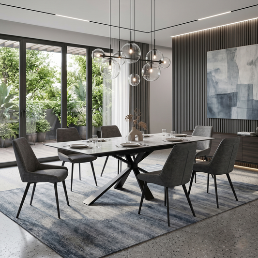 'Crete' Ceramic Top 180cm Large Extending Dining Table