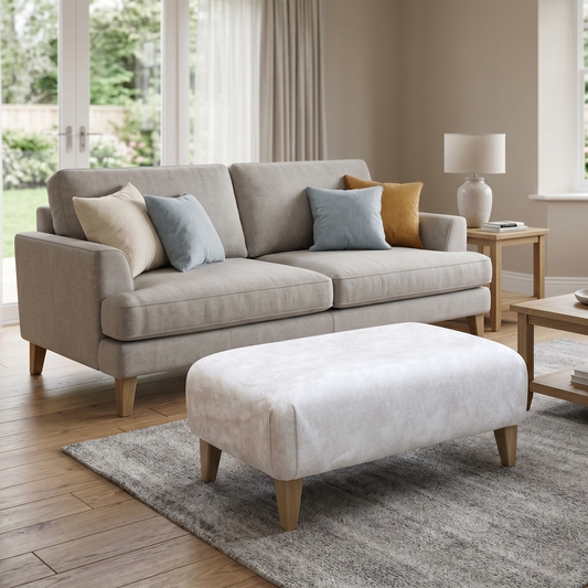 ‘Aura’ Kenzo Cream Dw Ft Fabric Footstool