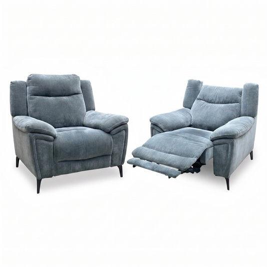 ‘Panache’ Manhattan Charcoal Grey 58003 Fabric Chair & Power Recliner Chair Set