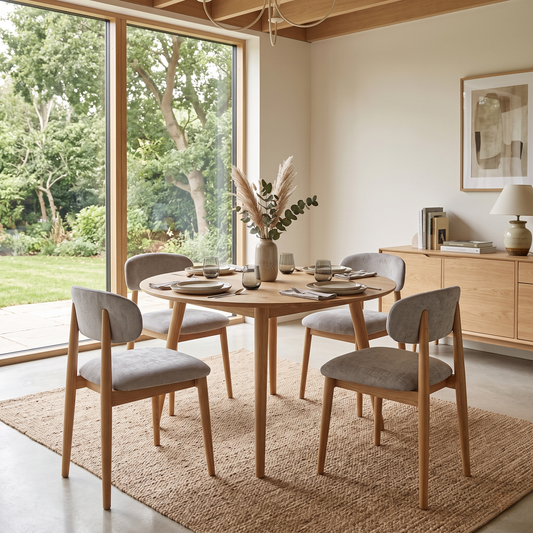 'Stockholm' Light Oak Set of 4 Wooden Dining Chairs