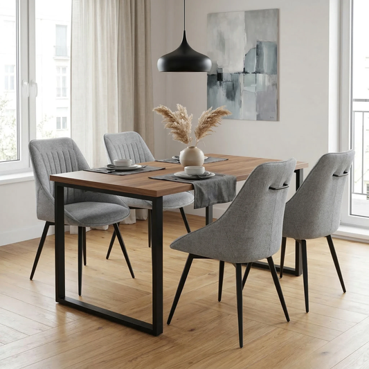'Crete' Dark Grey Set of 4 Swivel Dining Chairs