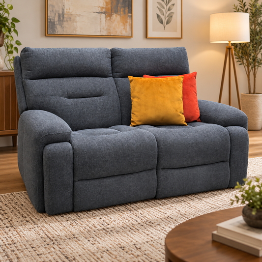 'Cinemax' Charcoal Grey Fabric 2 Seater Sofa