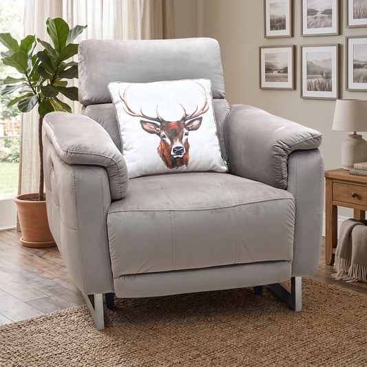 ‘Moet’ 51014 Opulence Cedar Fabric Power Recliner Chair with Telescopic Headrests Furniture Village
