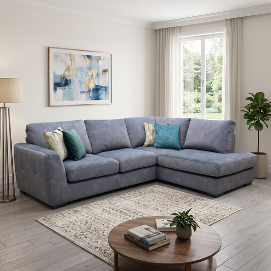 ‘Dinky’ Dexter Shadow Charcoal Grey Fabric Corner Chaise End Sofa Furniture Village