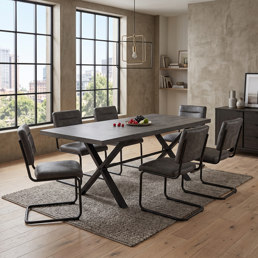 Bodahl ‘Roma’ 8 Vintage Grey Solid Oak Straight Edge 80cm Table Extension Leaf – view 2