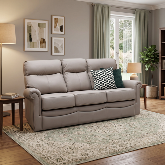 G Plan Avon L846 Cambridge Taupe Leather 3 Seater Sofa – view 2