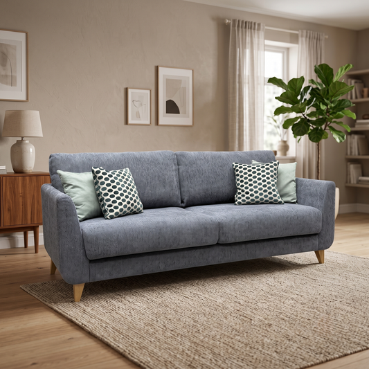 ‘Lauren’ Dark Grey Boucle Fabric Grande Sofa – view 2