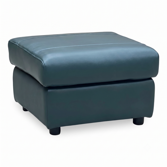 Raven Oslo Peacock Green Leather Footstool