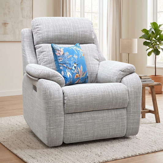 G Plan ‘Kingsbury’ B931 Beach Caramel Woven Fabric Power Recliner Chair with Power Headrest and Power Lumbar