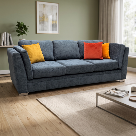 ‘Stephan' Charcoal Grey Fabric 4 Seater Sofa – view 2