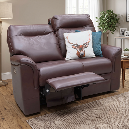 Parker Knoll ‘Hudson 23’ Dark Brown 001035-0021 Leather 2 Seater Power Recliner Sofa with Power Headrests and Power Lumbar