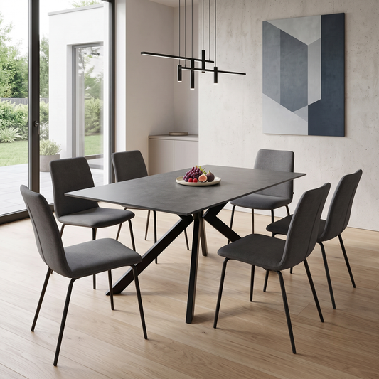 Kya Black Sintered Stone Top Dining Table – view 2